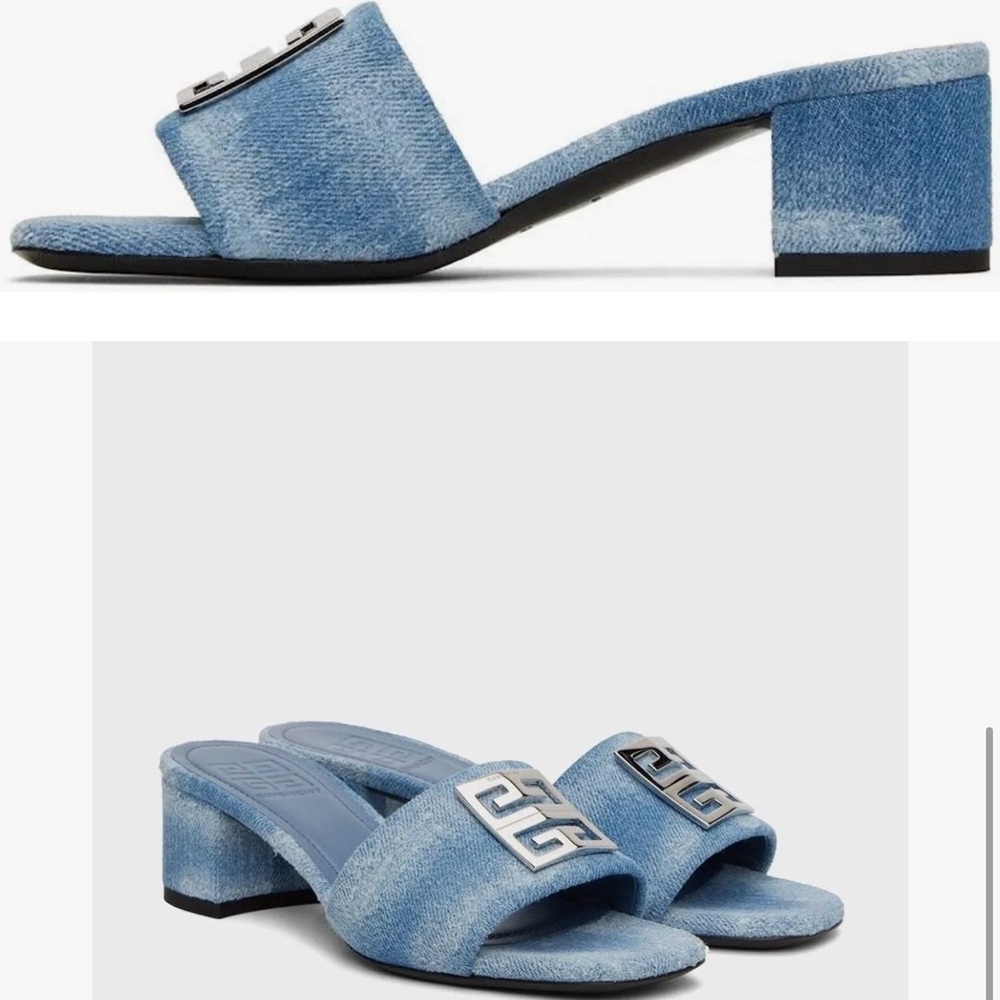 Givenchy Women's 4G Washed Denim Mules